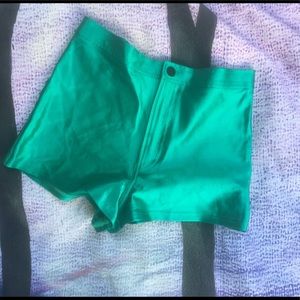 American Apparel bright teal shorts size